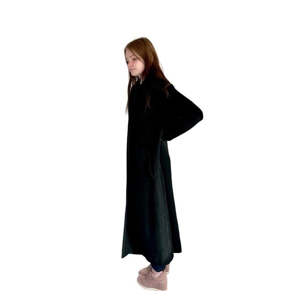 Vintage Alpaca & Wool Blend Long Black Maxi Coat Size M/L by Jones NY - Picture 3 of 8